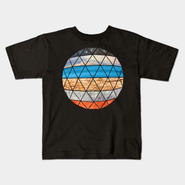 Geodesic 3 Kids T-Shirt by Terry Fan